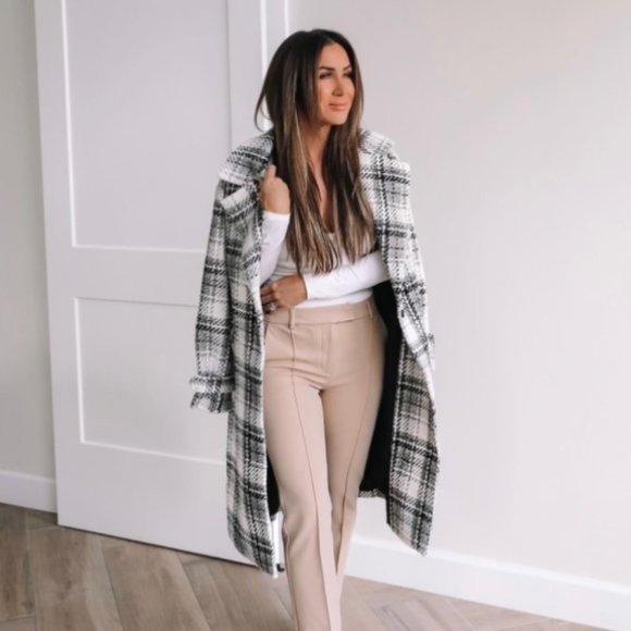 Plaid Belted Wrap Coat